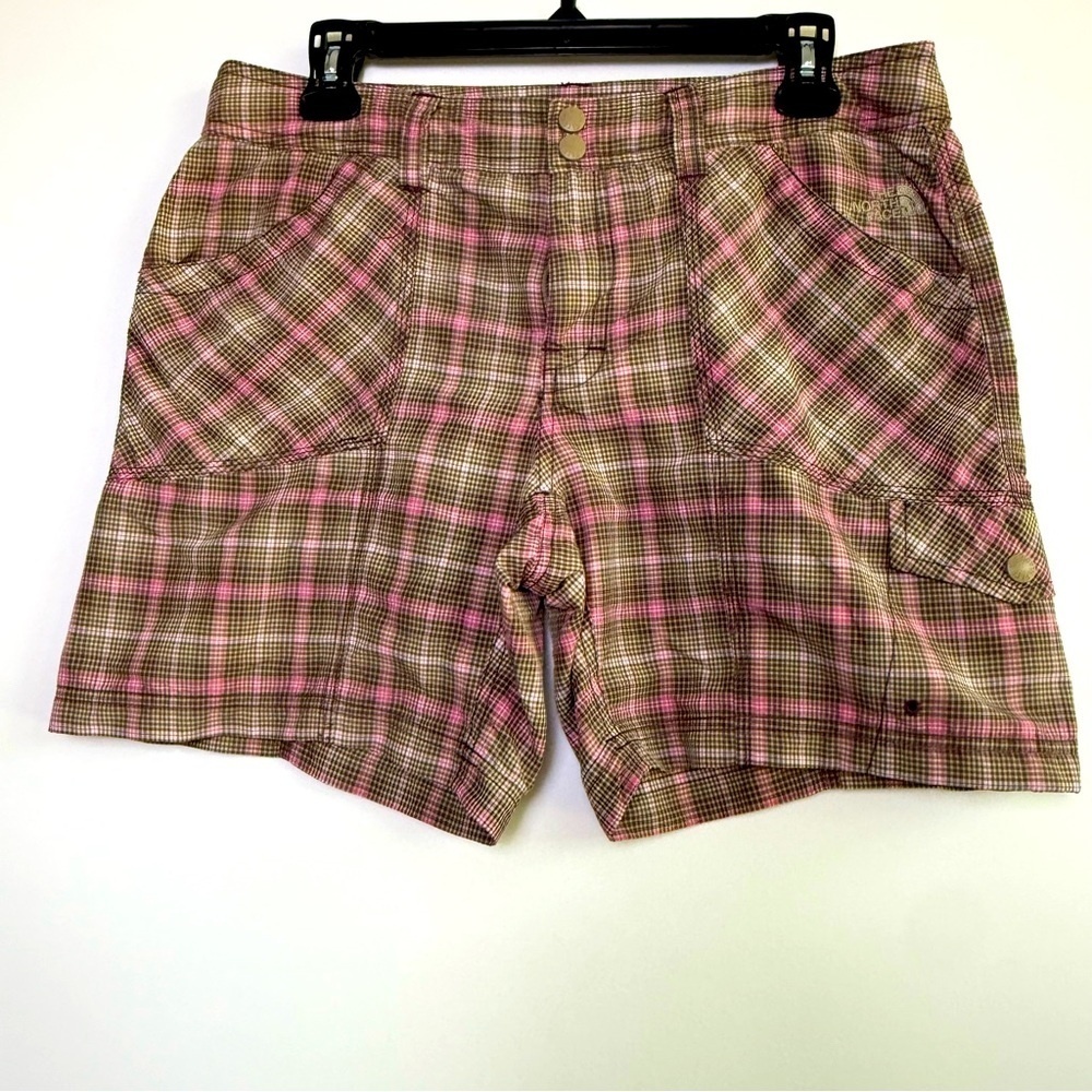 The North Face Plaid Hiking Cargo Shorts Size 10 Y2K Style, Trailcore, Gorpcore